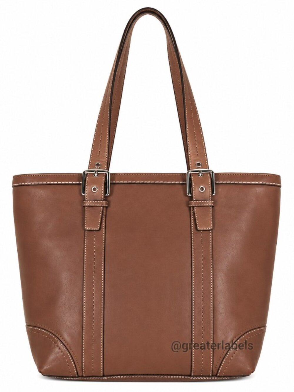Vintage Coach Hampton F12607 British Tan Brown Leather Carryall Tote - Picture 2 of 13
